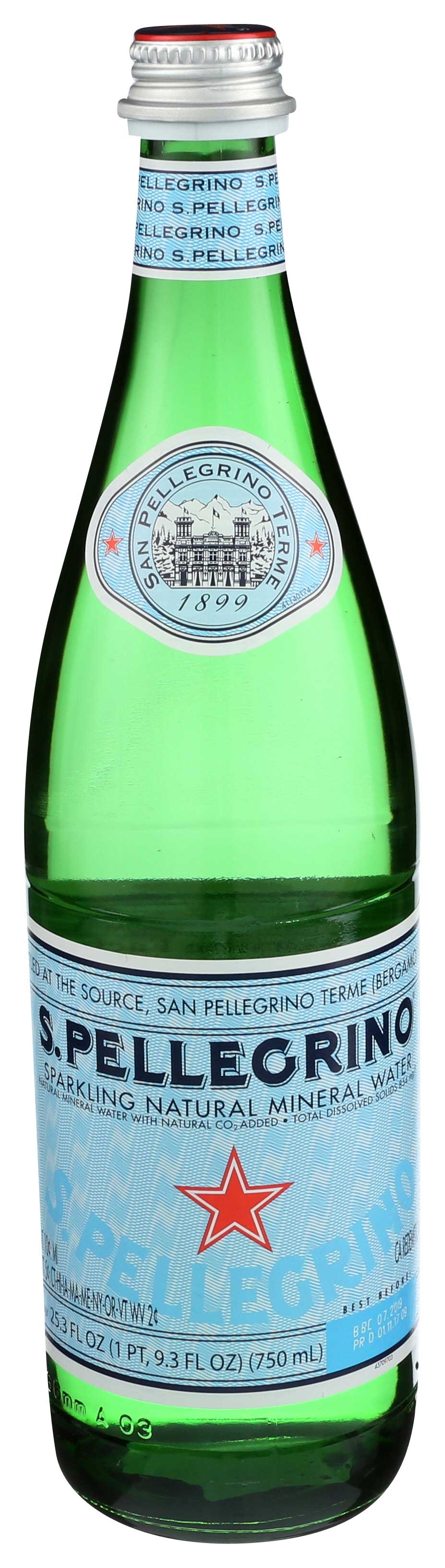 S.Pellegrino Natural Sparkling Water, 750 ml -- 12 per case