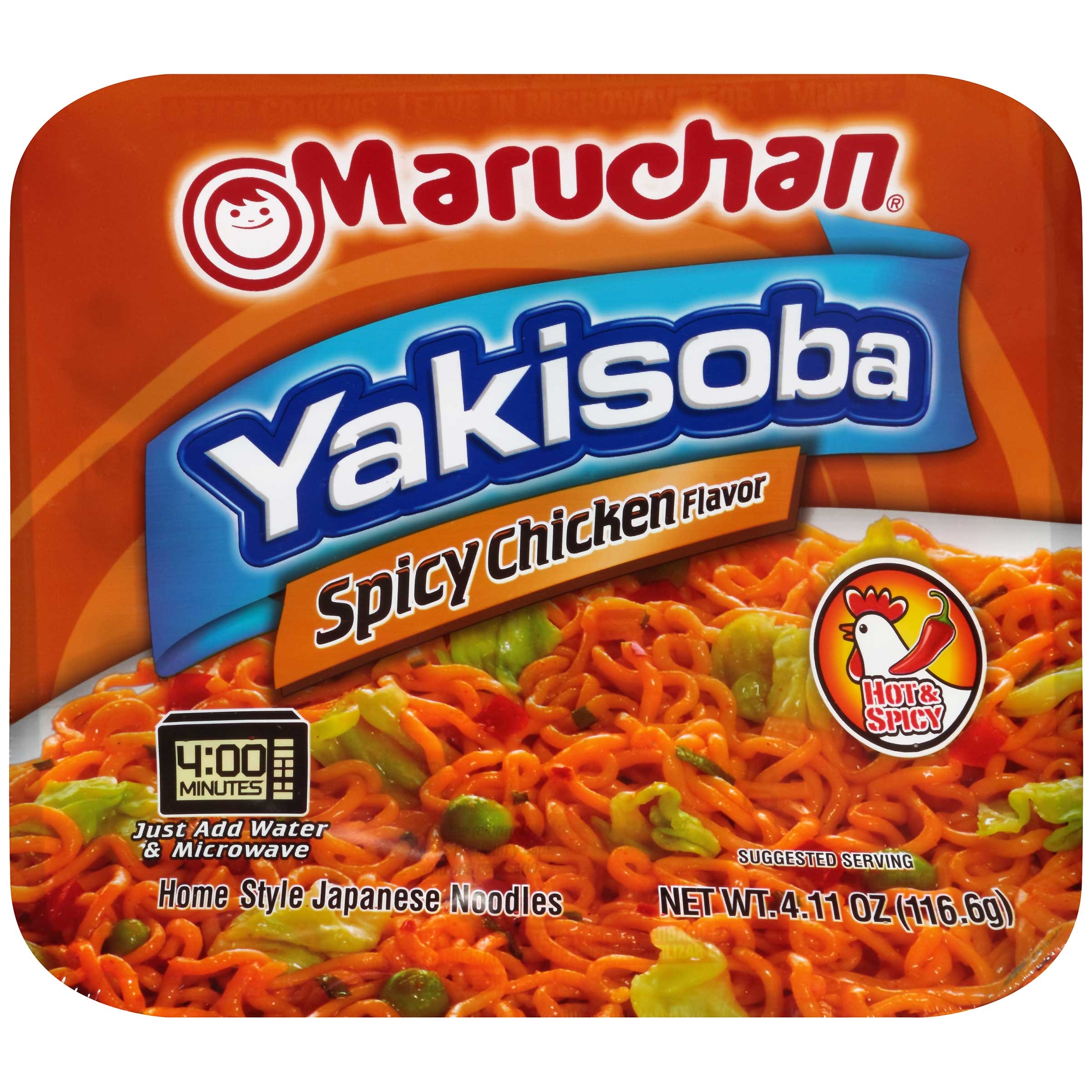 Maruchan Yakisoba Spicy Chicken, 4.11 Ounce -- 8 per case.