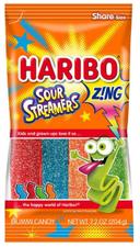 Haribo Confectionery Sour Streamers Gummy Candy, 7.2 Ounce -- 14 per case.