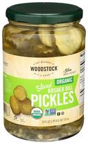 Woodstock Farms Organic Sliced Dill Pickle, 24 Ounce -- 6 per case.