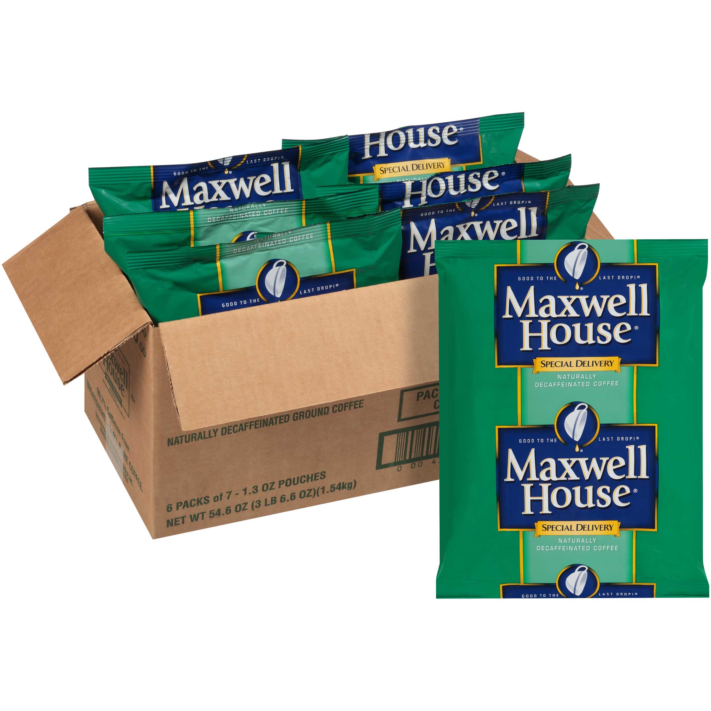 Maxwell House Decaf Special Delivery Ground Coffee - 1.3 oz pack, 42 packs per case