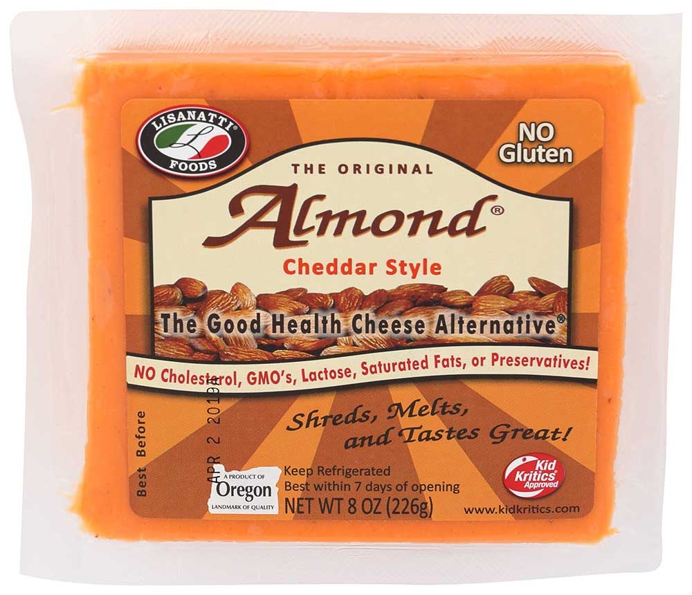 Lisanatti Almond Cheddar Cheese, 8 Ounce -- 12 per case.