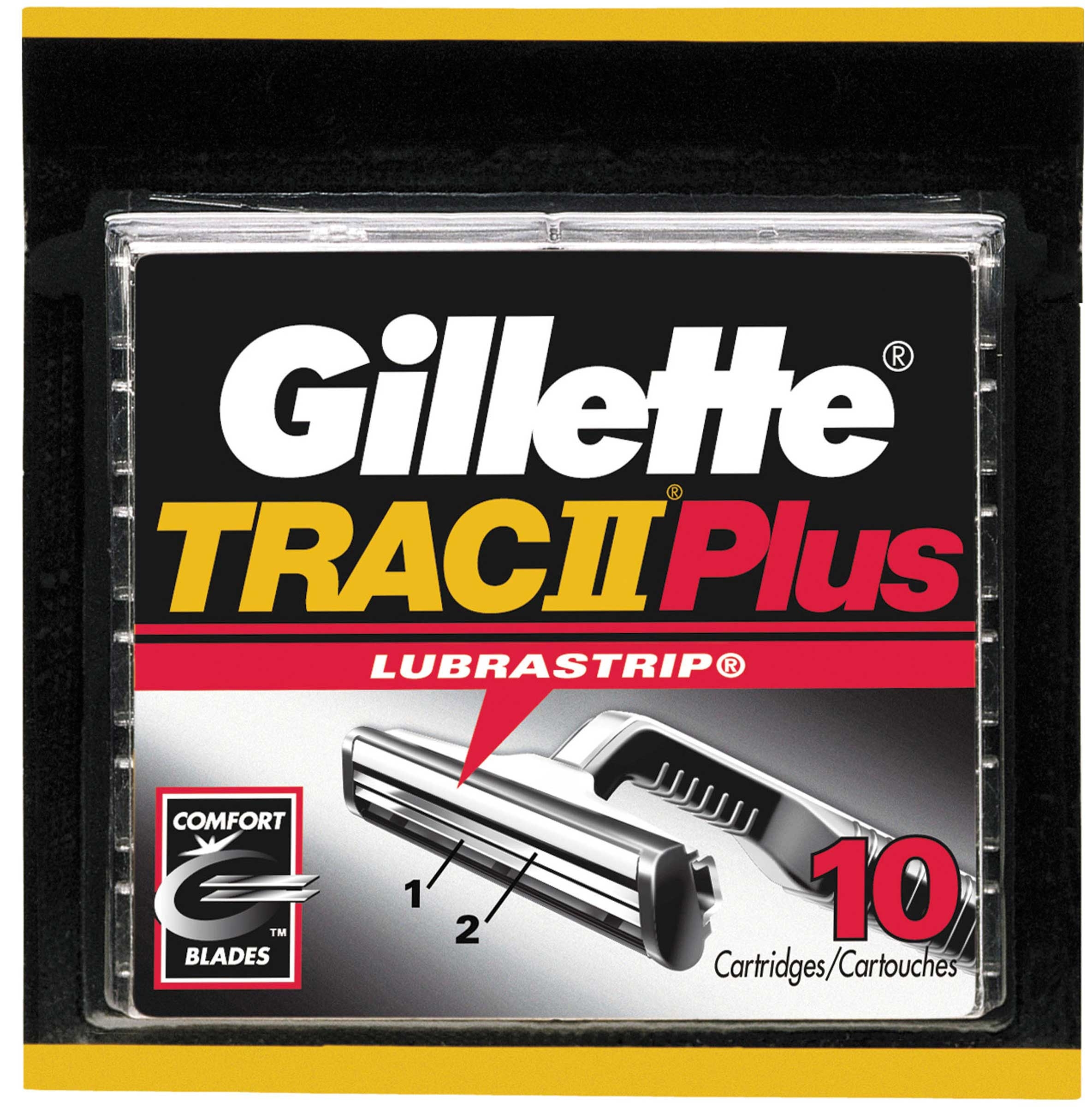 Gillette Trac II Plus Razor Cartridge, 10 count per pack -- 36 per case.
