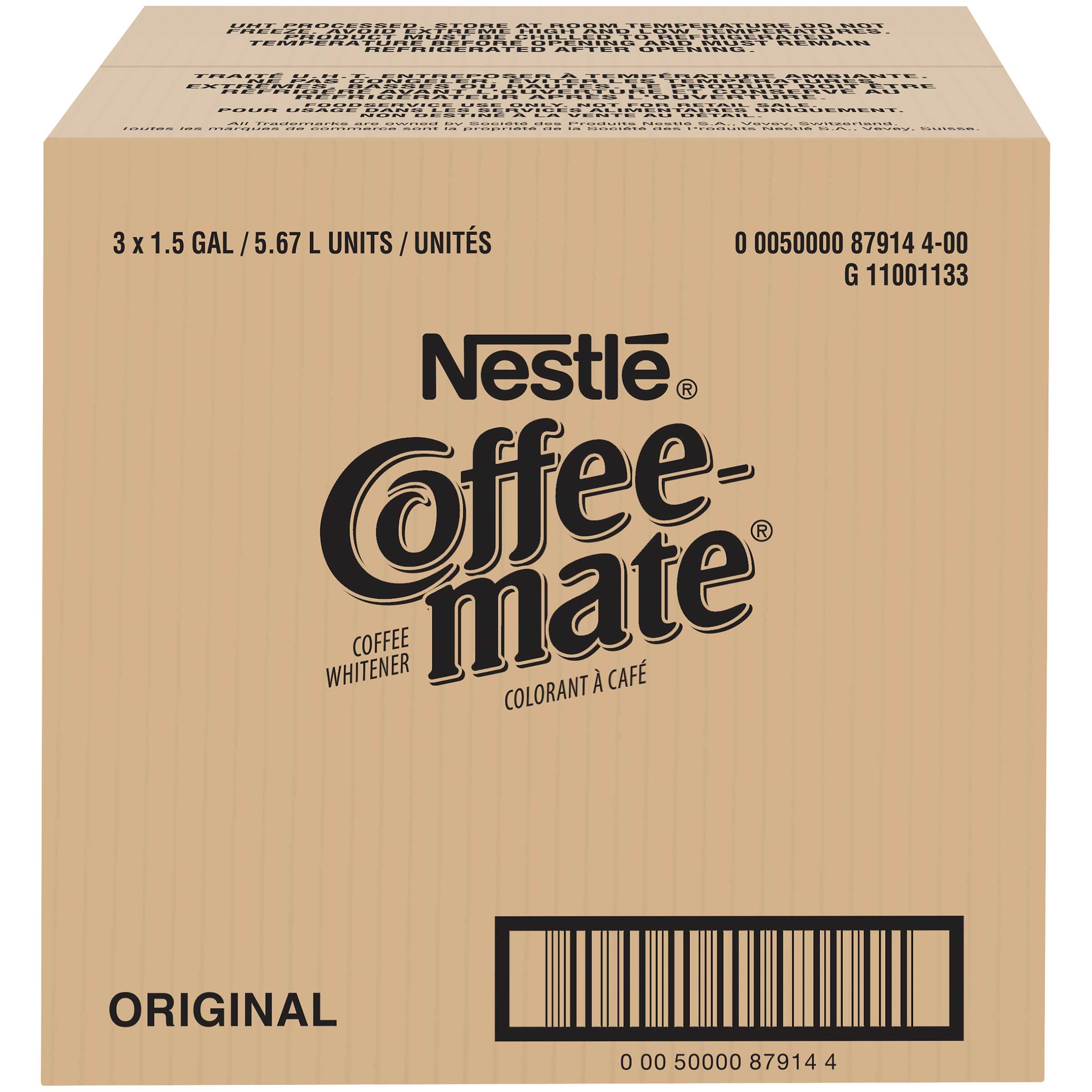 Coffee-Mate Original Liquid Bulk Creamer - 192 oz. pack, 3 packs per case