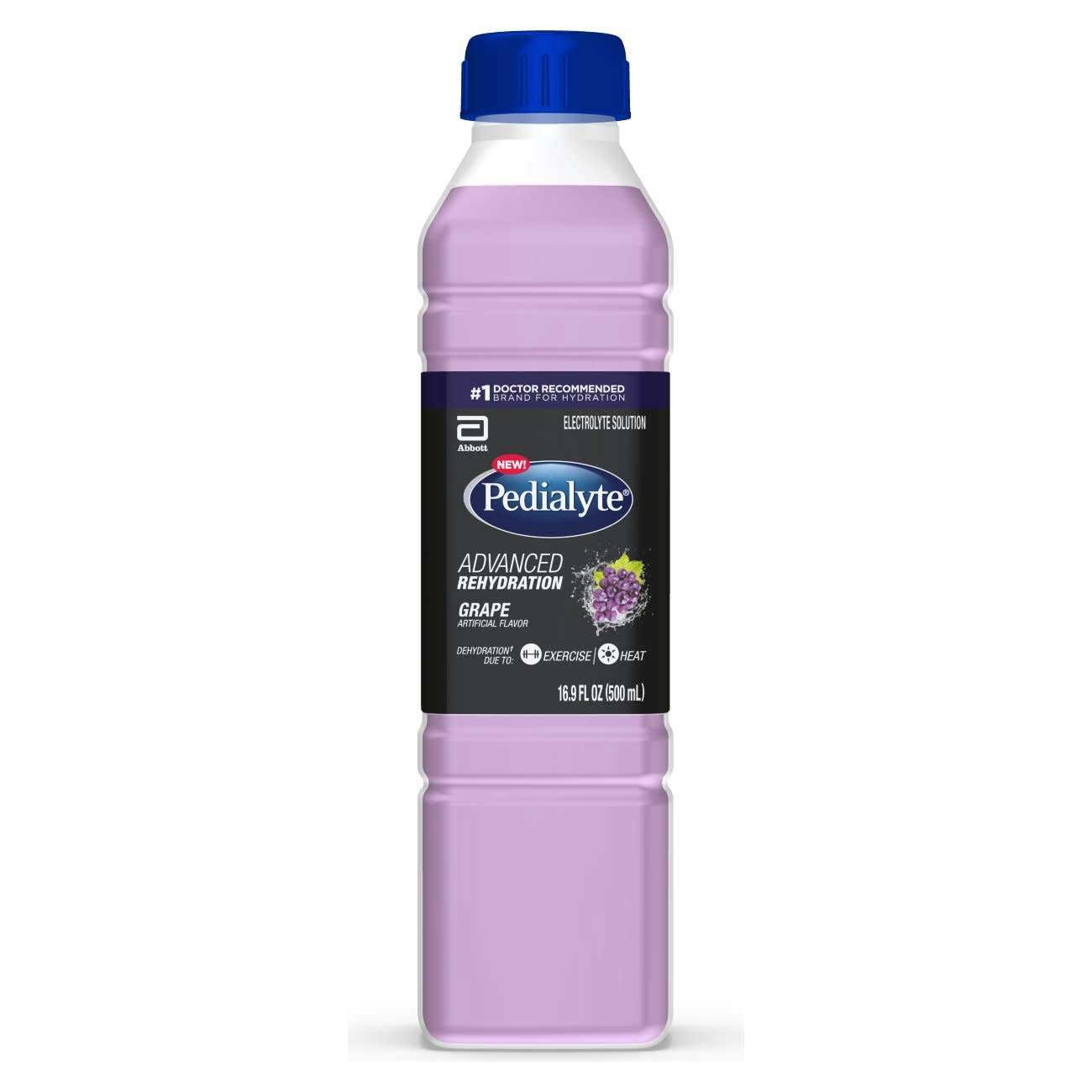 Pedialyte Advanced Rehydration Grape Electrolyte Solution, 500 Milliliter -- 12 per case