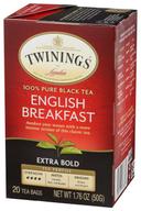 Twinings English Breakfast Extra Bold Black Tea, 20 tea bags per pack -- 6 per case