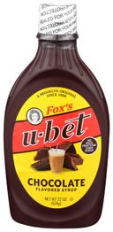 Foxs U Bet Chocolate Syrup, 20 Ounce -- 12 per case.