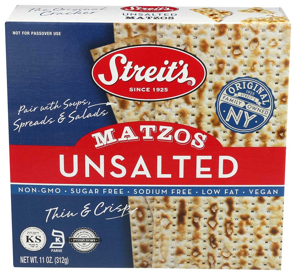 Streits Unsalted Matzos, 11 Ounce -- 12 per case