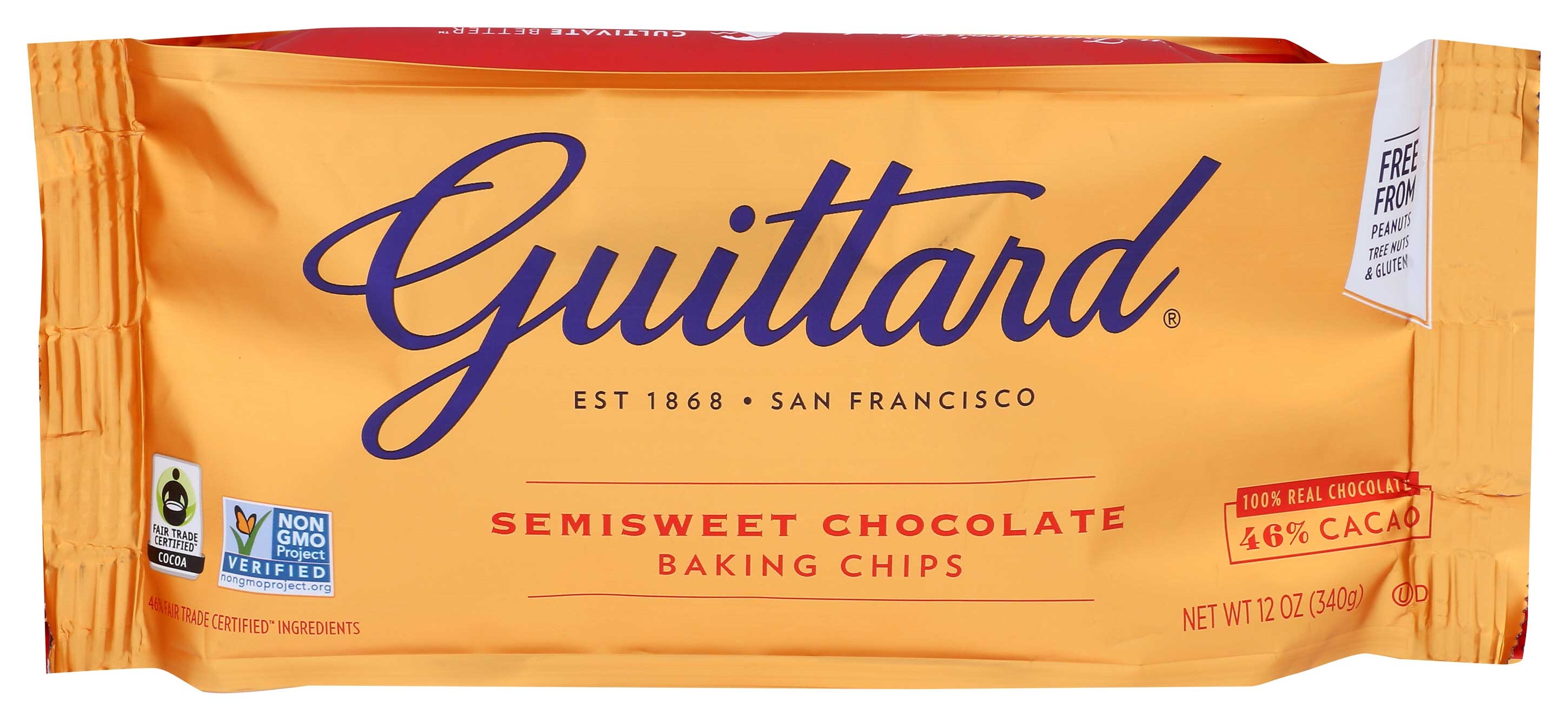 Guittard Real Semisweet Chocolate Chips, 12 Ounce -- 12 per case.