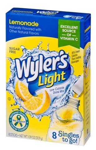 Wylers Light Singles To Go Lemonade Drink Mix, 1.09 Ounce -- 12 per case