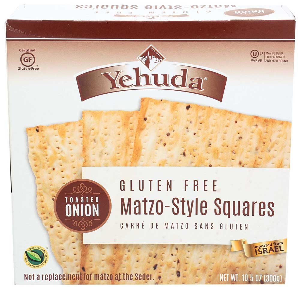 Yehuda Matzos Toasted Onion Matzo Square, 10.5 Ounce -- 12 per case.
