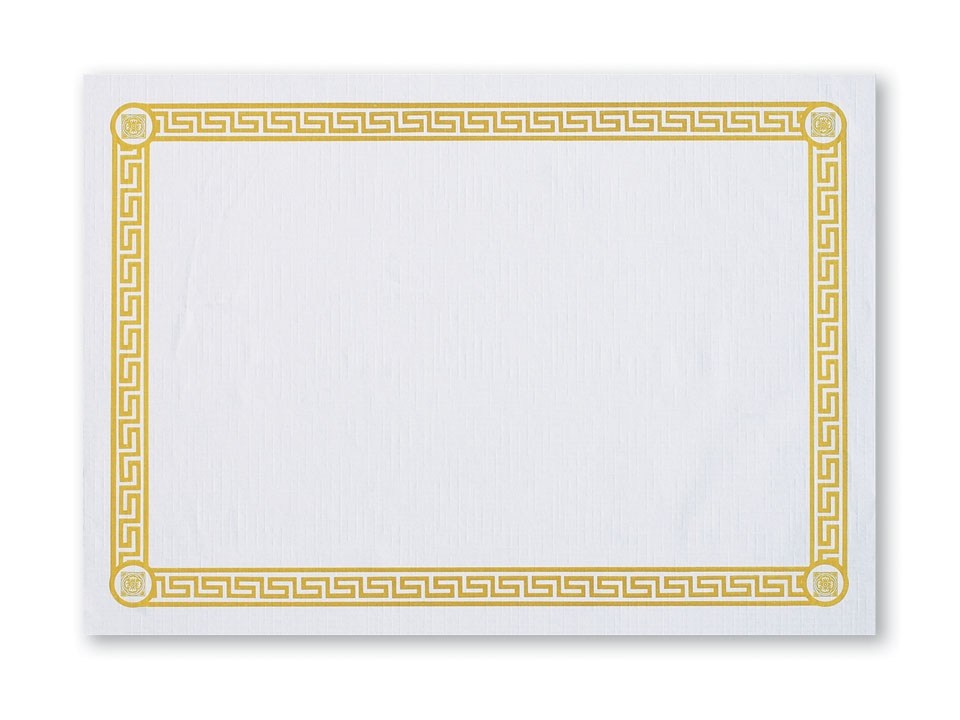 Smith Lee Gold Greek Key Economy Line Paper Placemat, 10 x 14 inch -- 1000 per case.