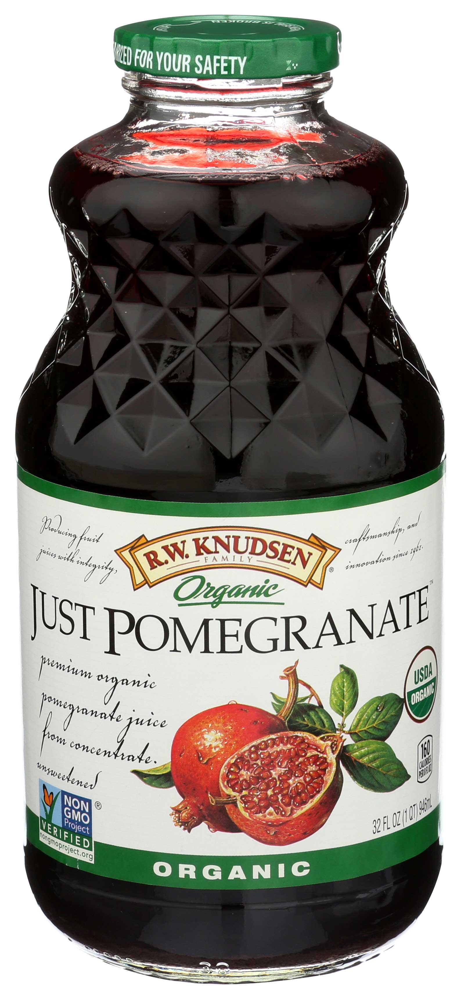 R.W. Knudsen Organic Just Pomegranate Juice, 32 Fluid Ounce -- 6 per case