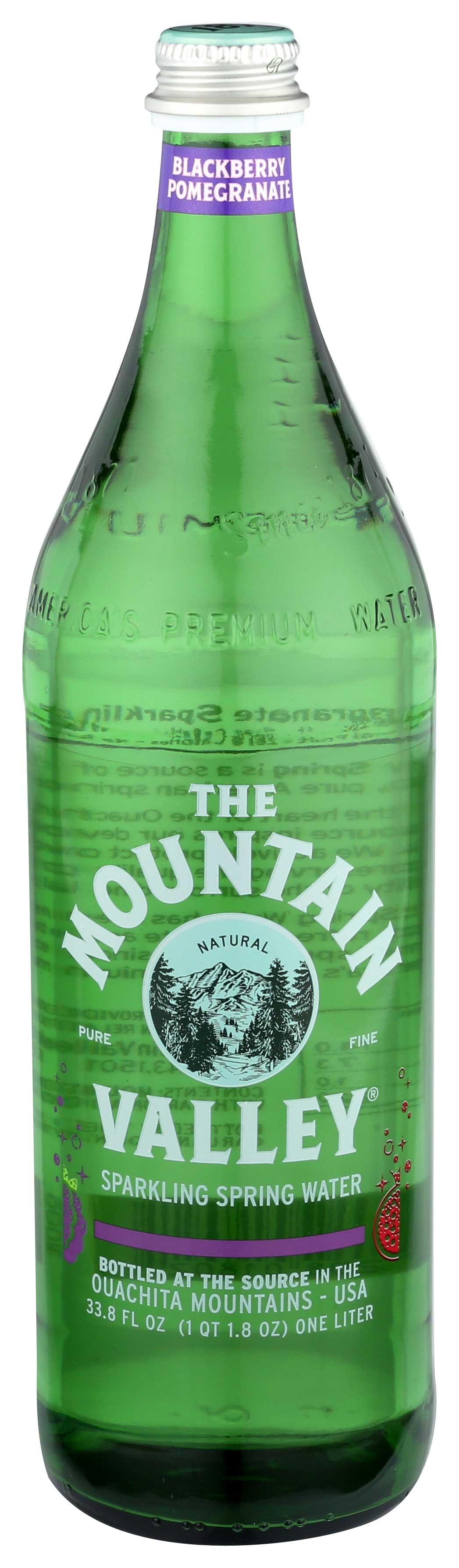 The Mountain Valley Blackberry Pomegranate Sparkling Water, 1 Liter -- 12 per case