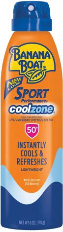 Banana Boat Sport Performance SPF 50 Clear Sunscreen Spray, 6 Ounce Bottle -- 12 per case