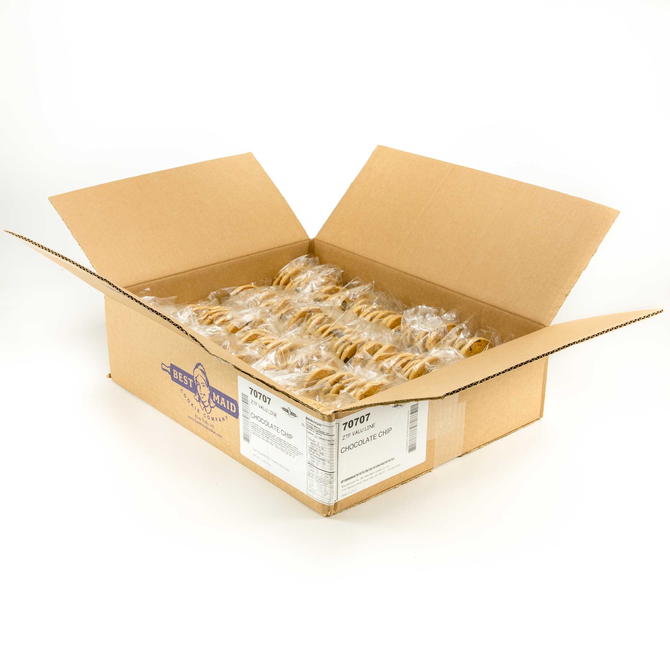 Best Maid Individually Wrapped Chocolate Chip Cookie, 1 Ounce -- 144 per case.