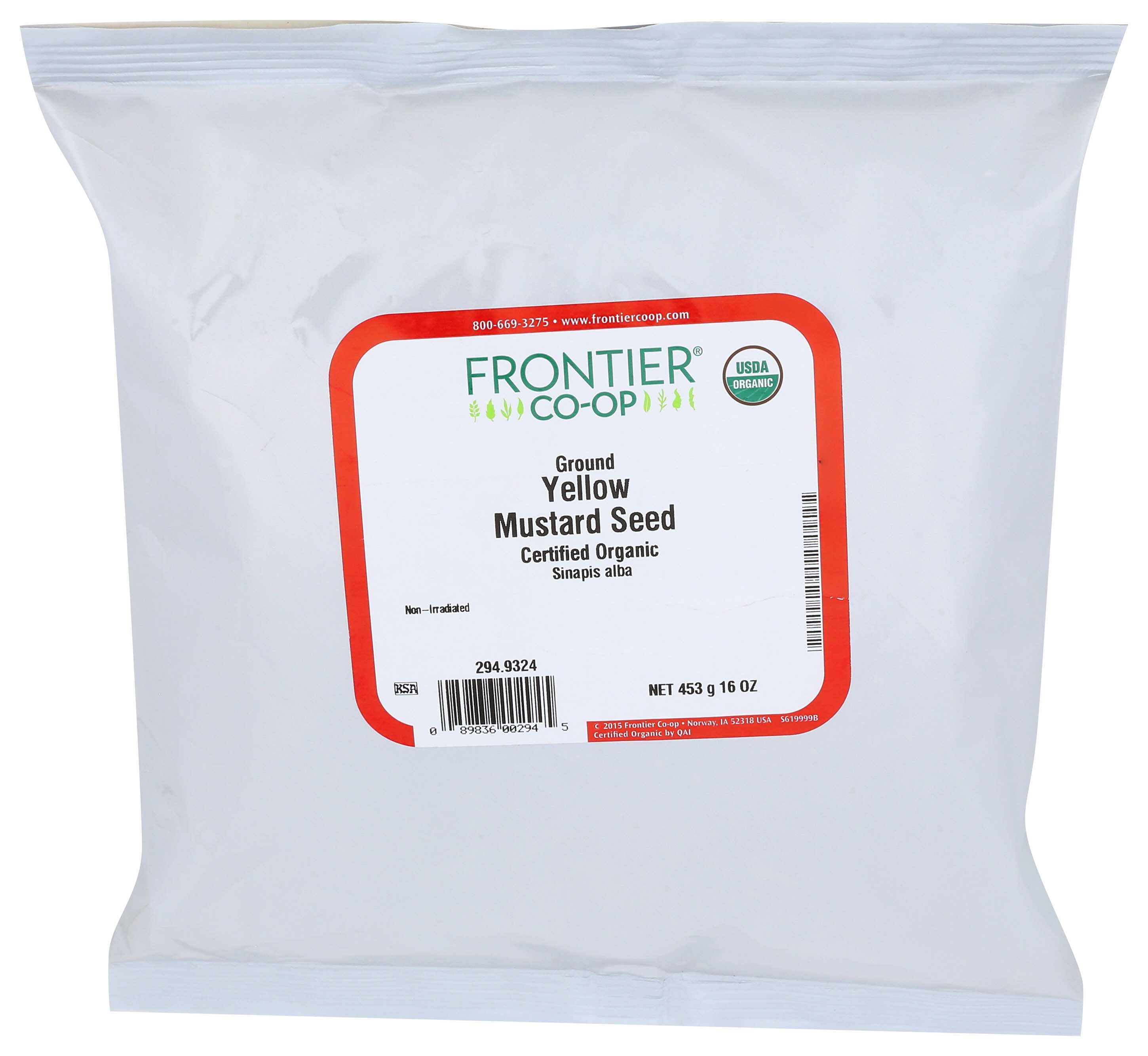 Frontier Herb Organic Yellow Ground Mustard Seed, 16 Ounce