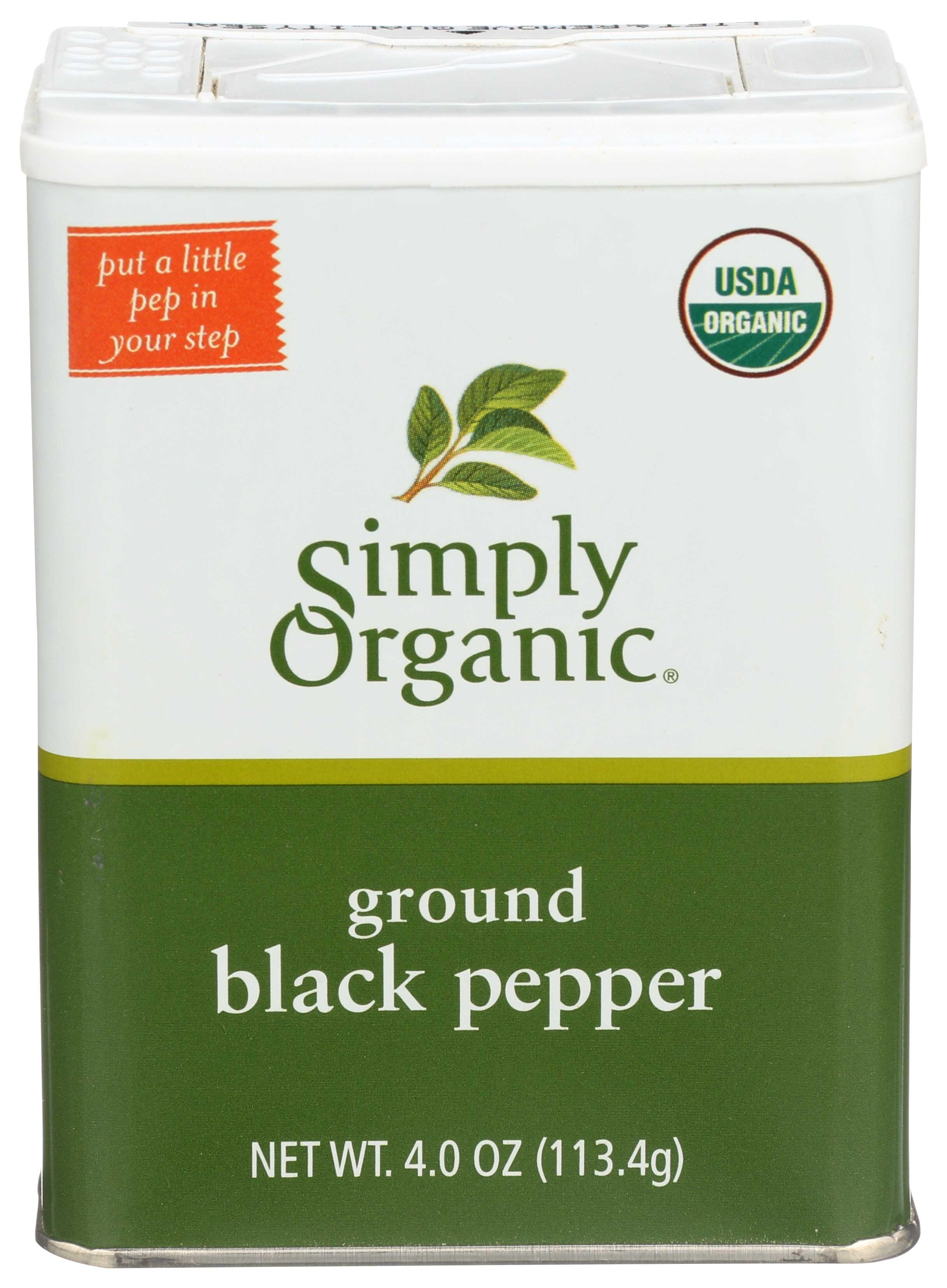 Simply Organic Ground Black Pepper, 4 Ounce Tin -- 6 per case.