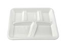 Enviroware Envirofoam White 5 Compartment Tray -- 500 per case.