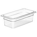 Cambro Camwear Polycarbonate Clear Third Size Food Pan, 4 inch