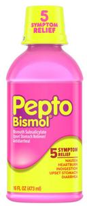 Pepto Five Symptom Relief Regular Strength Liquid, 16 Fluid Ounce -- 15 per case.