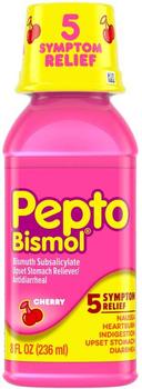 Pepto Cherry Five Symptom Relief Liquid, 8 Fluid Ounce -- 6 per case.