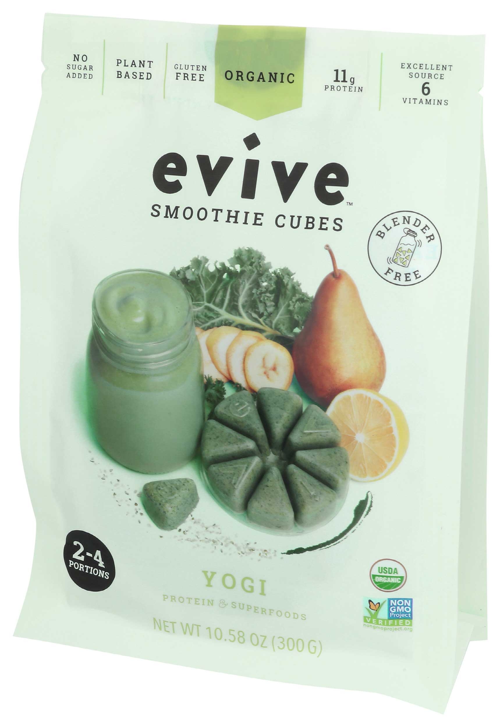 Evive Organic Yogi Plant Based Smoothie Cube, 10.58 Ounce -- 8 per case