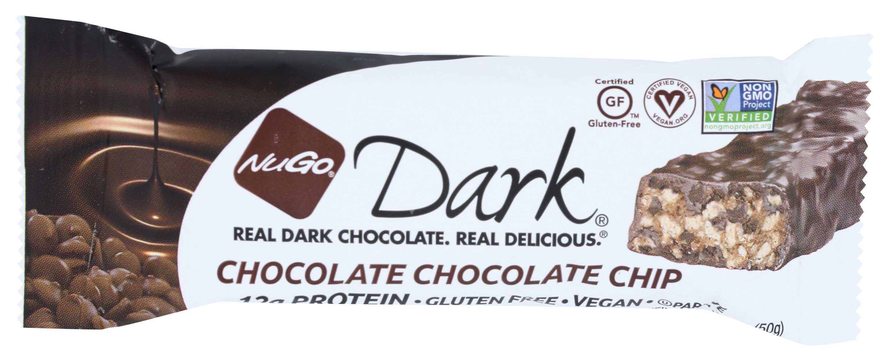 Nugo Nutrition Dark Chocolate Chip Bar, 50 Gram -- 12 per case.