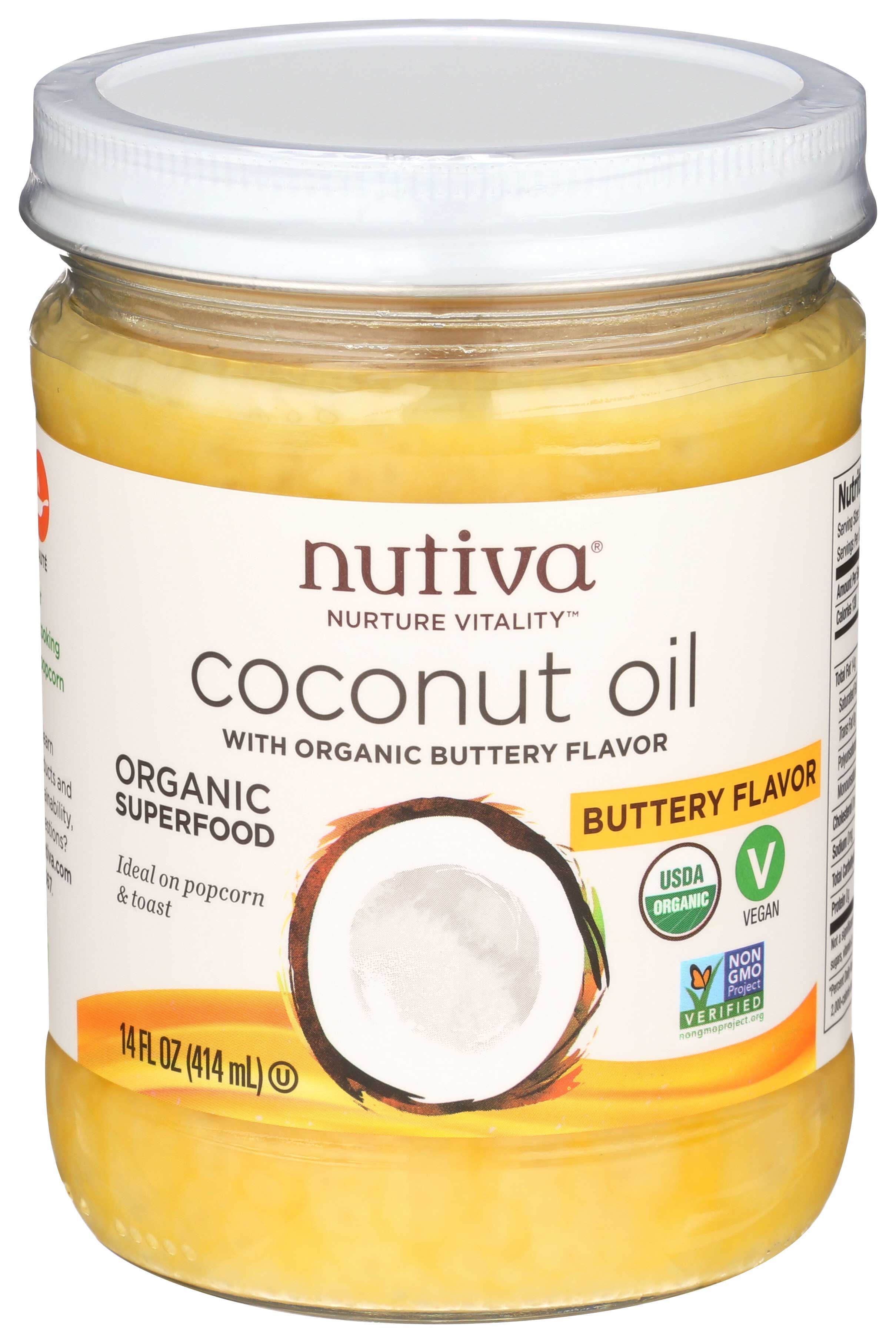 Nutiva Organic Buttery Coconut Oil, 14 Ounce -- 6 per case.