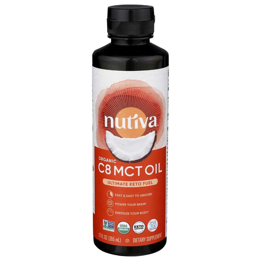 Nutiva Organic Unscented C8 MCT Coconut Oil, 12 Fluid Ounce