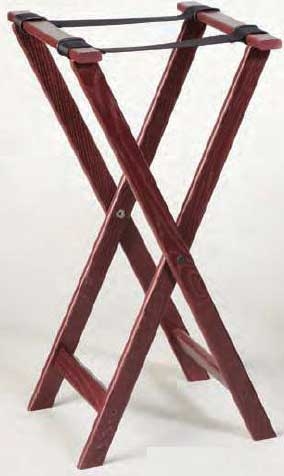 American Metalcraft Mahogany Wood Tray Stand, 18 x 38 inch