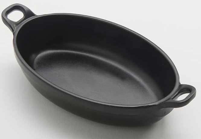 American Metalcraft Black Oval Melamine Cast Iron Casserole, 5 1/4 Ounce