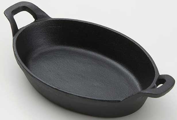 American Metalcraft Mini Round Cast Iron Casseroles with Handle, 8 1/2 x 6 x 1 3/4 inch