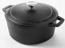 American Metalcraft Cast Iron Steel Large Round Casserole, 4 Quart