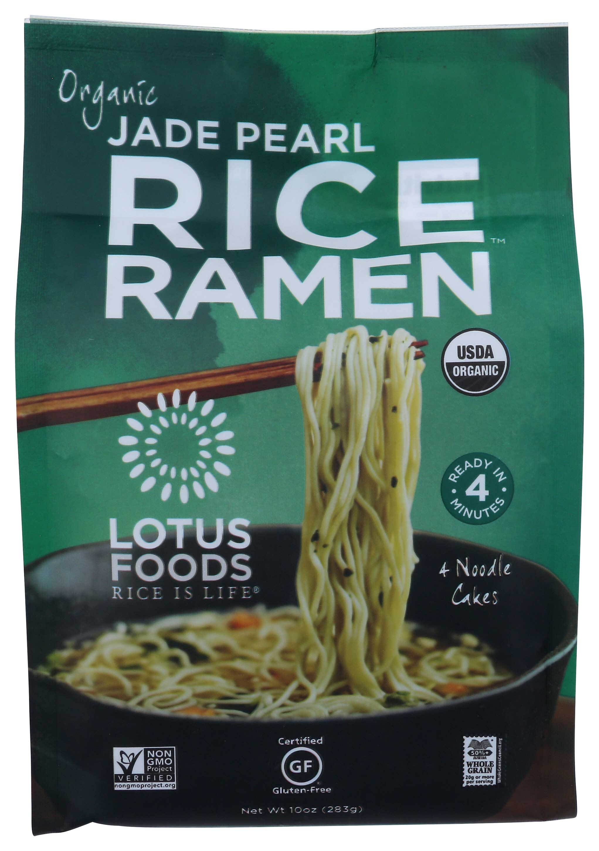 Lotus Foods Organic Jade Pearl Rice Ramen, 10 Ounce - 4 per pack -- 6 packs per case.