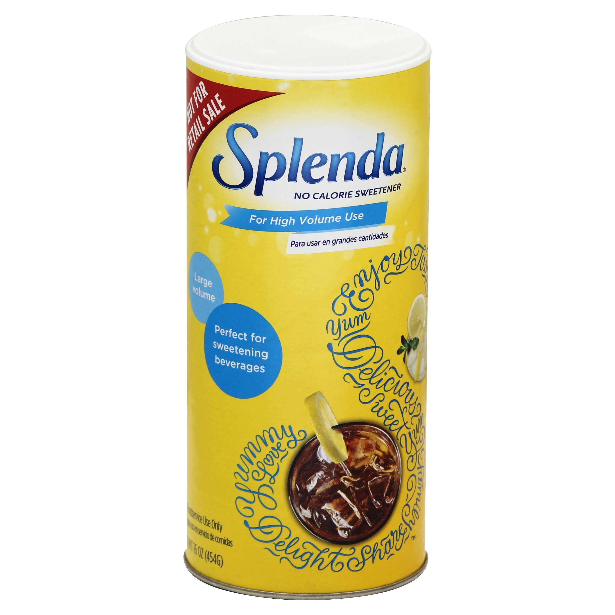 Splenda No Calorie Sweetener Canister, 16 Ounce -- 12 per case.
