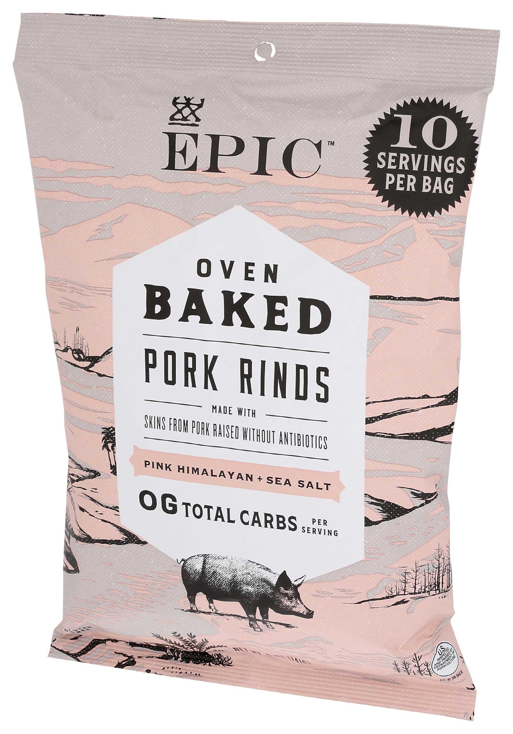 Epic Pink Himalayan and Sea Salt Baked Pork Rind, 5 Ounce -- 3 per case