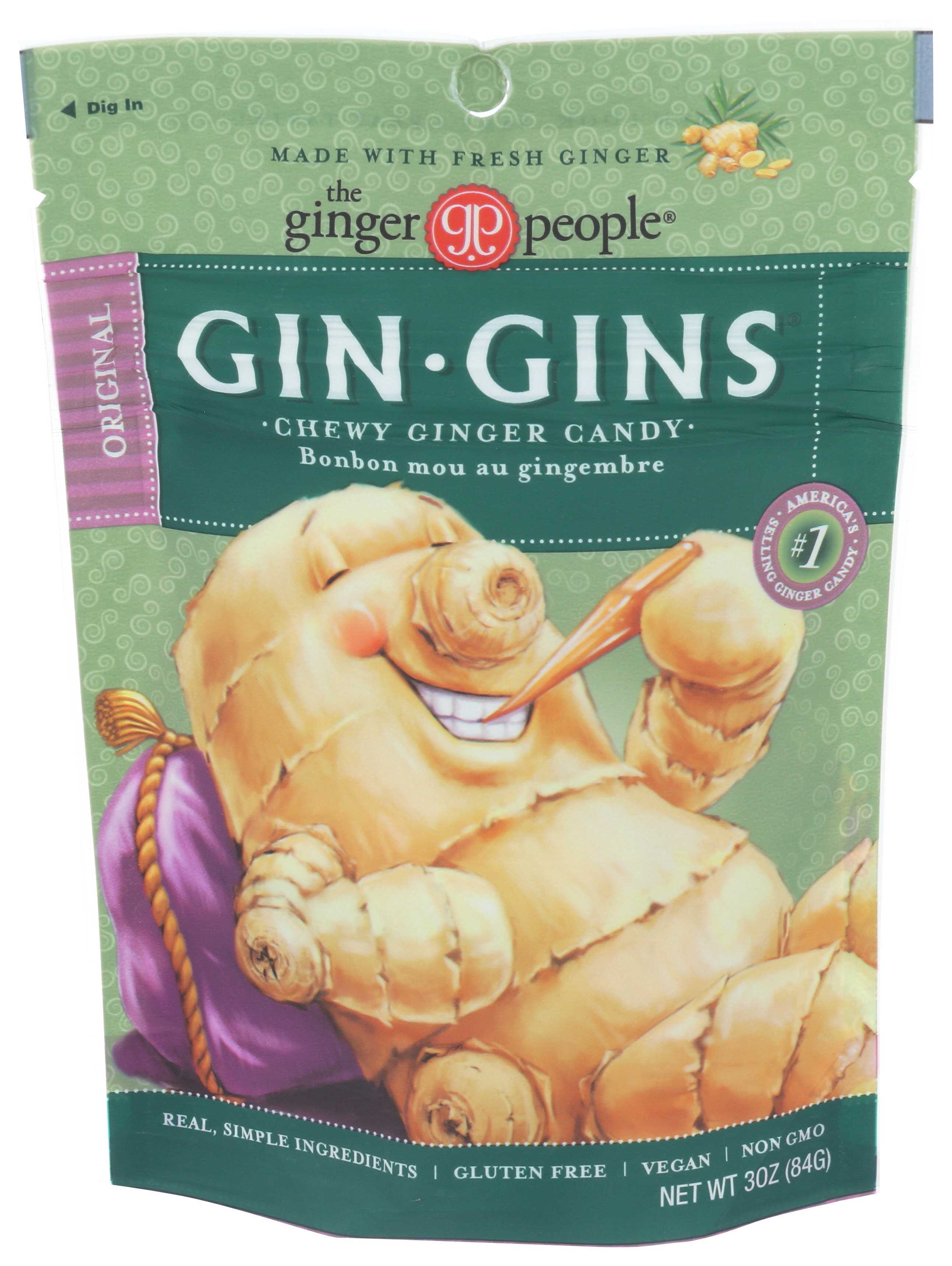 The Ginger People Gin Gins Original Chewy Ginger Candy, 3 Ounce -- 12 per case
