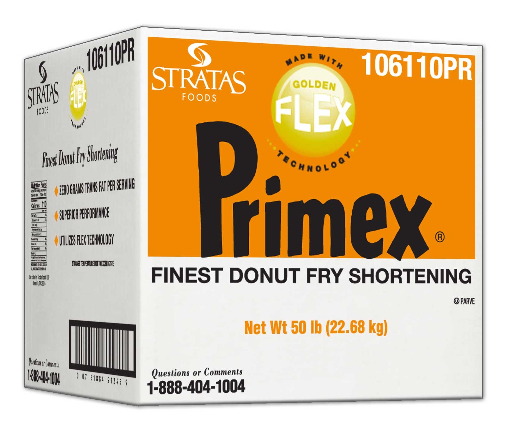 Primex Golden Flex Donut Fry Shortening, 50 Pound.