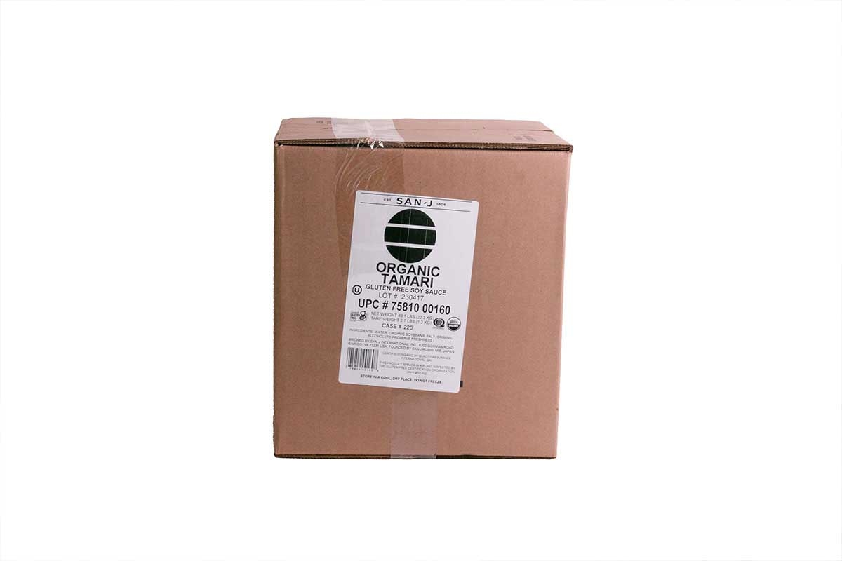 San J Organic Gluten Free Tamari Soy Sauce, 5 Gallon Drum.