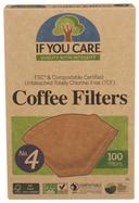 If You Care Number 4 Cone Brown Coffee Filter - 100 per pack -- 12 packs per case.