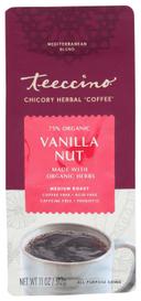 Teeccino Organic Medium Roast Vanilla Nut Herbal Coffee, 11 Ounce -- 6 per case.