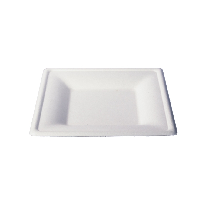 Kitch 24/7 White Square Molded Fiber Plate, 6 inch -- 1000 per case