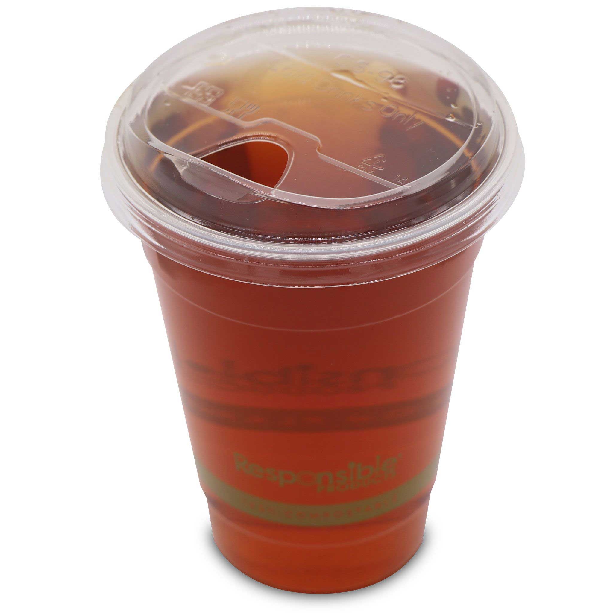 Responsible Products 9-24 Ounce Compostable Clear Cup Sip Lid Only -- 1000 per case
