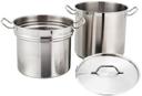 Winco Stainless Steel Double Boiler with Cover, 16 Quart