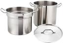 Winco Stainless Steel Double Boiler with Cover, 20 Quart