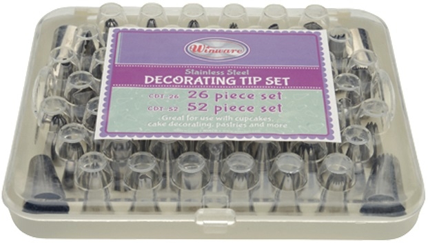 Winco Stainless Steel 52 Tips Cream Nozzle Cake Decorating Set -- 1 set