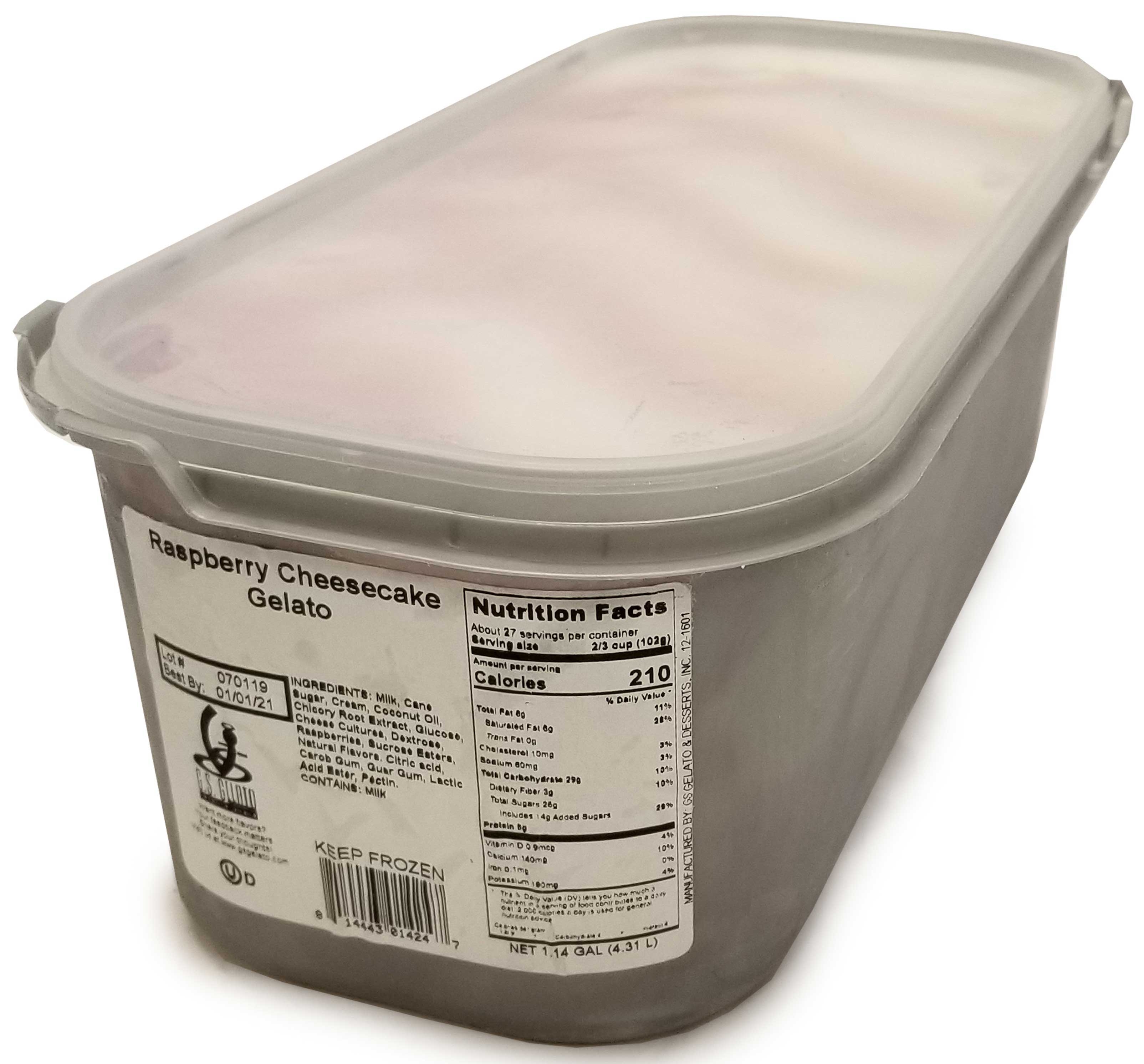 GS Gelato Raspberry Cheesecake Gelato, 4.31 Liter