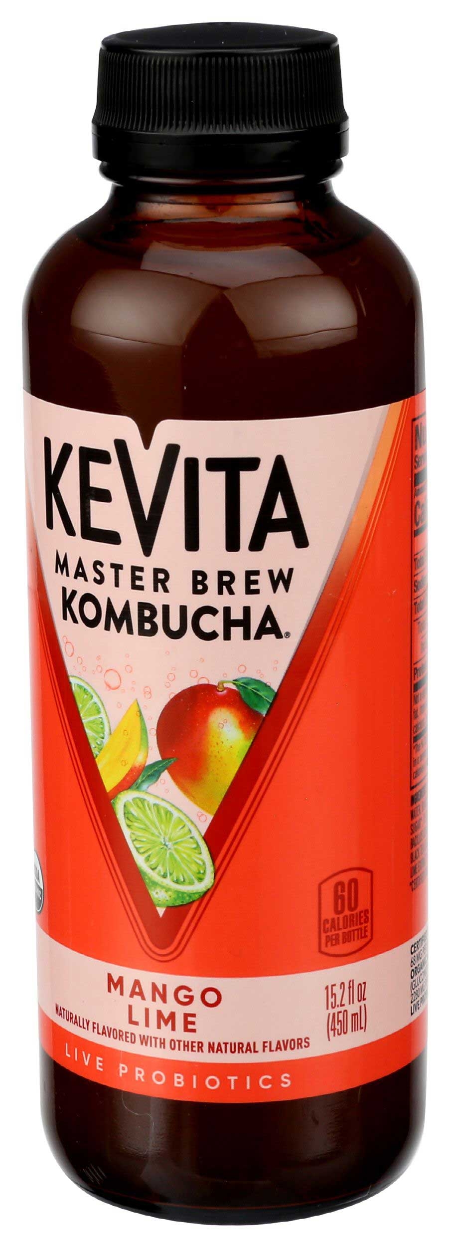 Kevita Organic Mango Lime Master Brew Kombucha, 15.2 Fluid Ounce -- 6 per case
