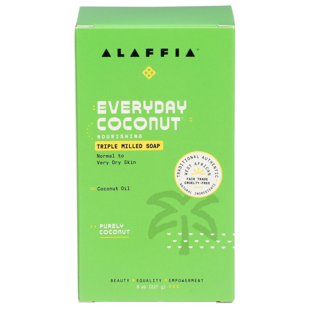 Alaffia Everday Coconut Purely Coconut Bar Soap, 8 Ounce